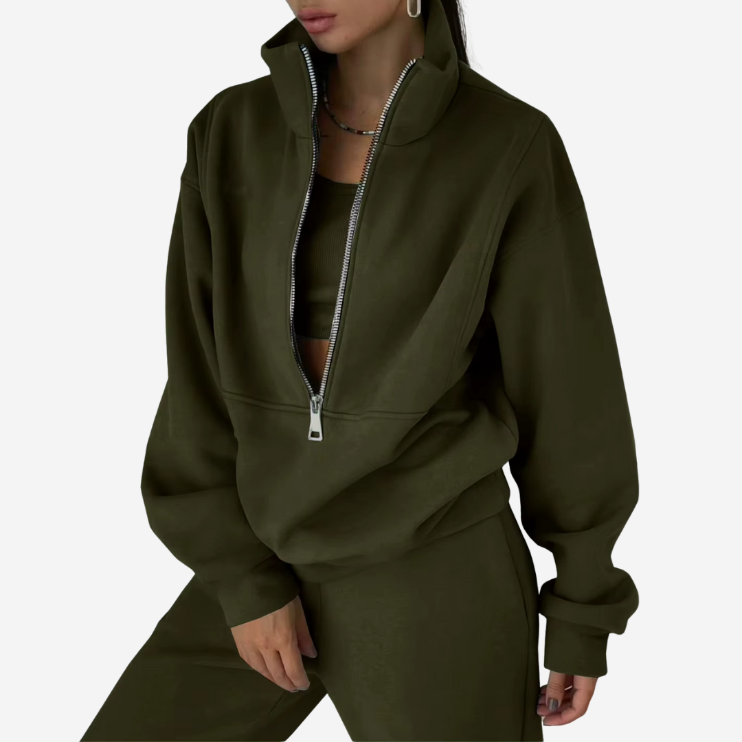 Stylish women's two-piece jogger set, ideal for casual wear and athleisure activities.