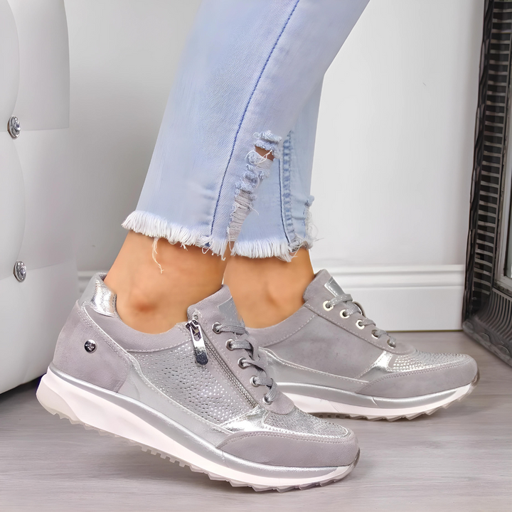 Breathable lace-up orthopedic sneakers for women, offering superior comfort and arch support for activewear