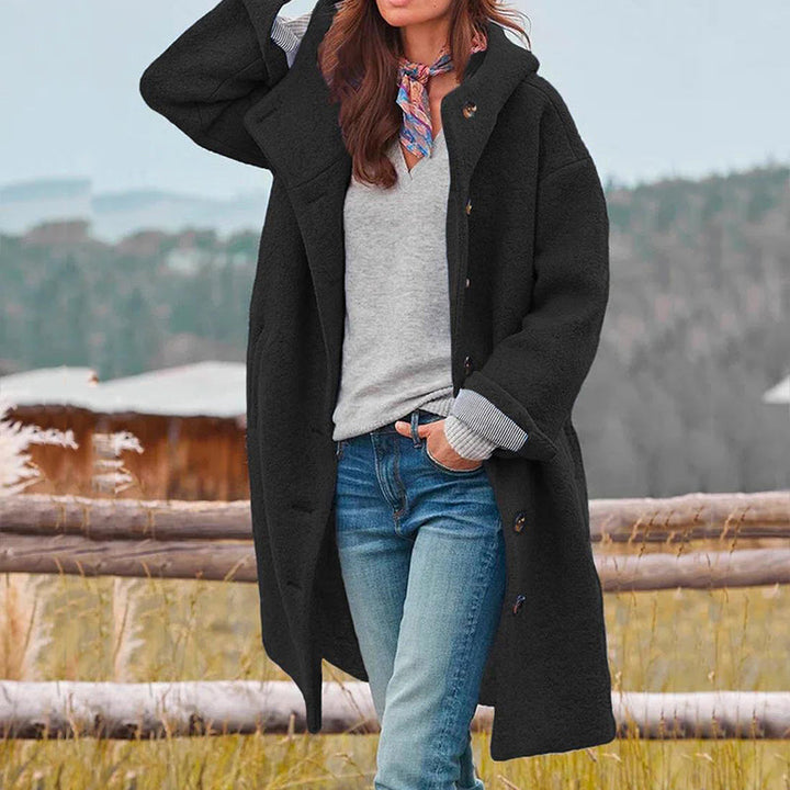 Warm polyester womens hooded jacket, perfect new outerwear for fall and winter fashion