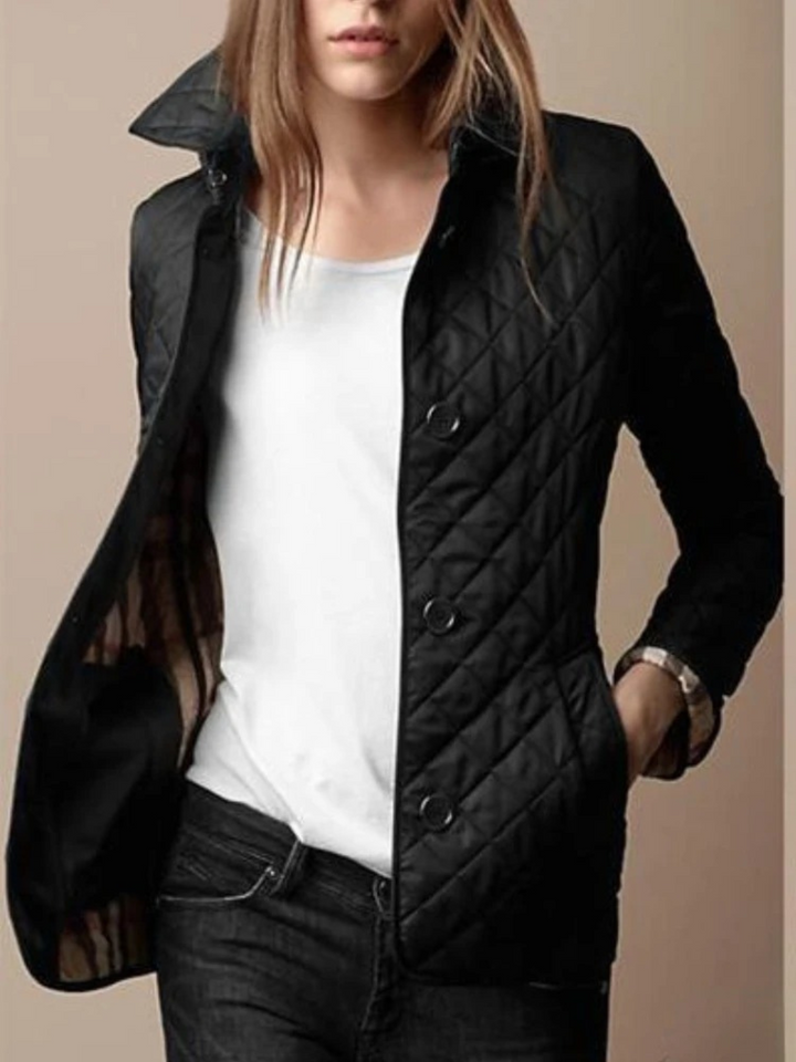 New women's lightweight quilted jacket, classic collar, perfect for autumn fashion, casual outerwear