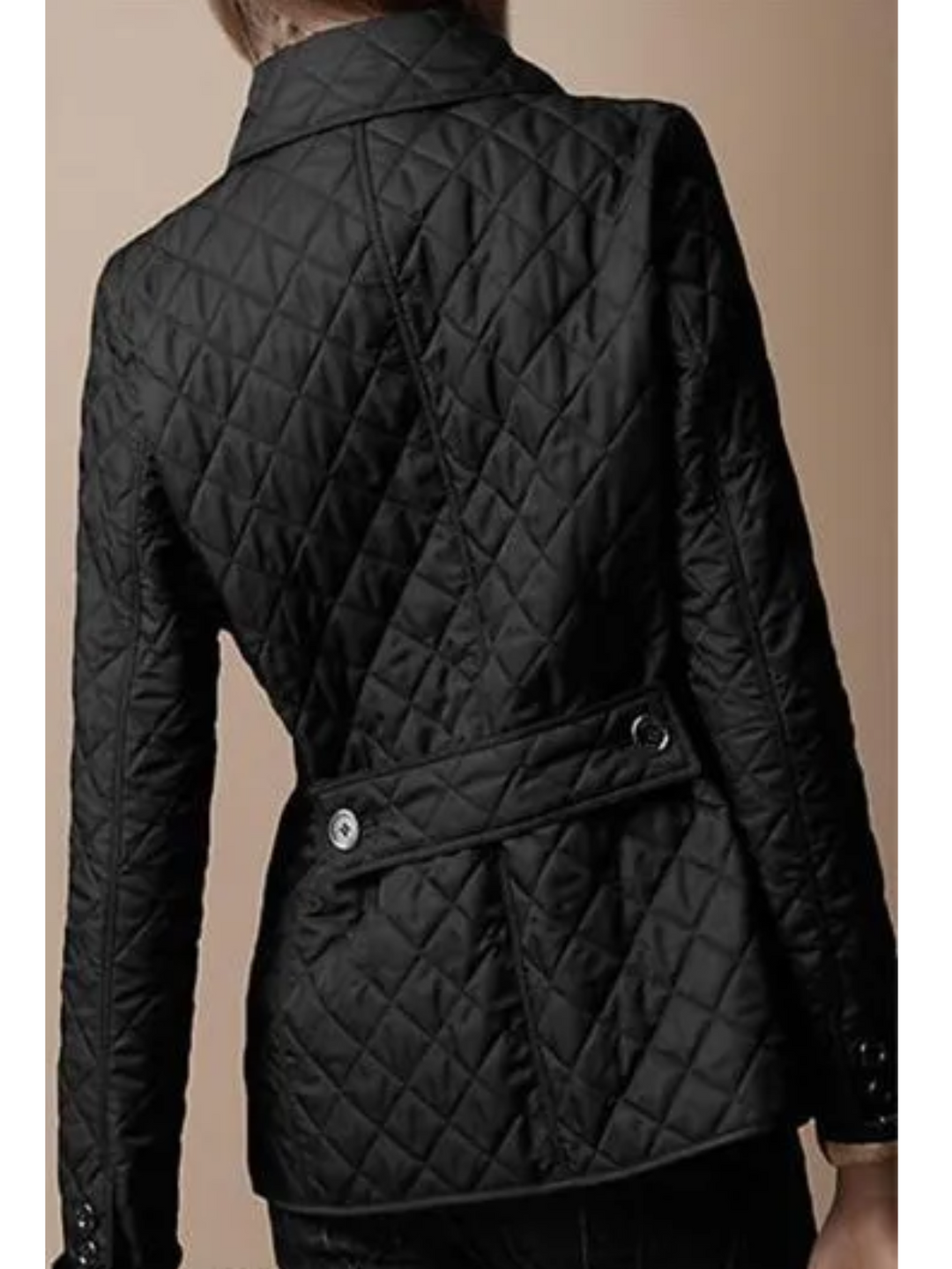 Women's polyester quilted jacket with classic collar, a versatile lightweight winter essential