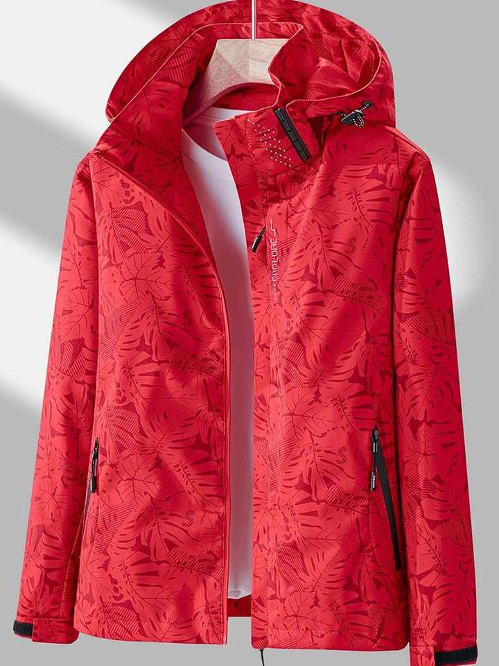 Front view of a women's water-resistant hooded coat, ideal for casual and outdoor use