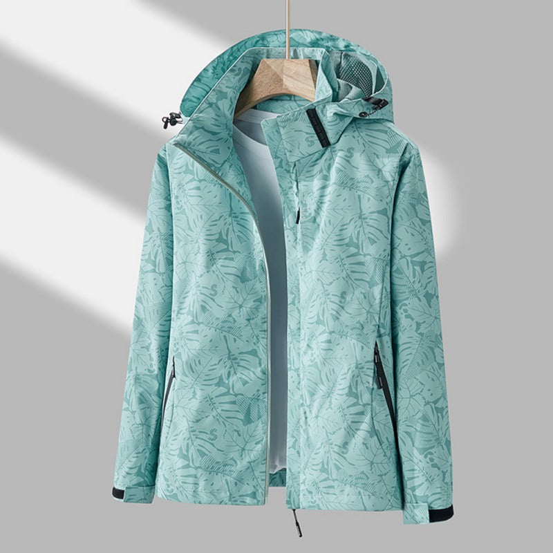 Practical new women's outdoor wear jacket, hooded, water-resistant and wind-resistant