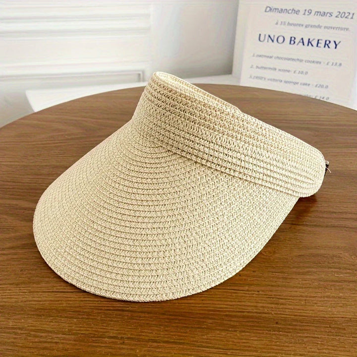 Foldable wide-brim sun visor, a stylish new accessory for women's summer outdoor gear.