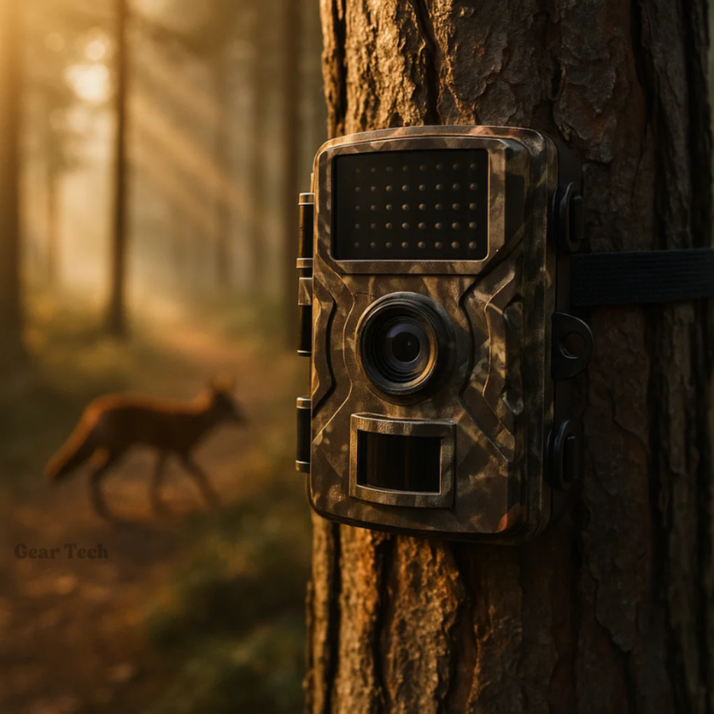 New3 night vision wildlife camera operating in a dark forest, detecting animal movement
