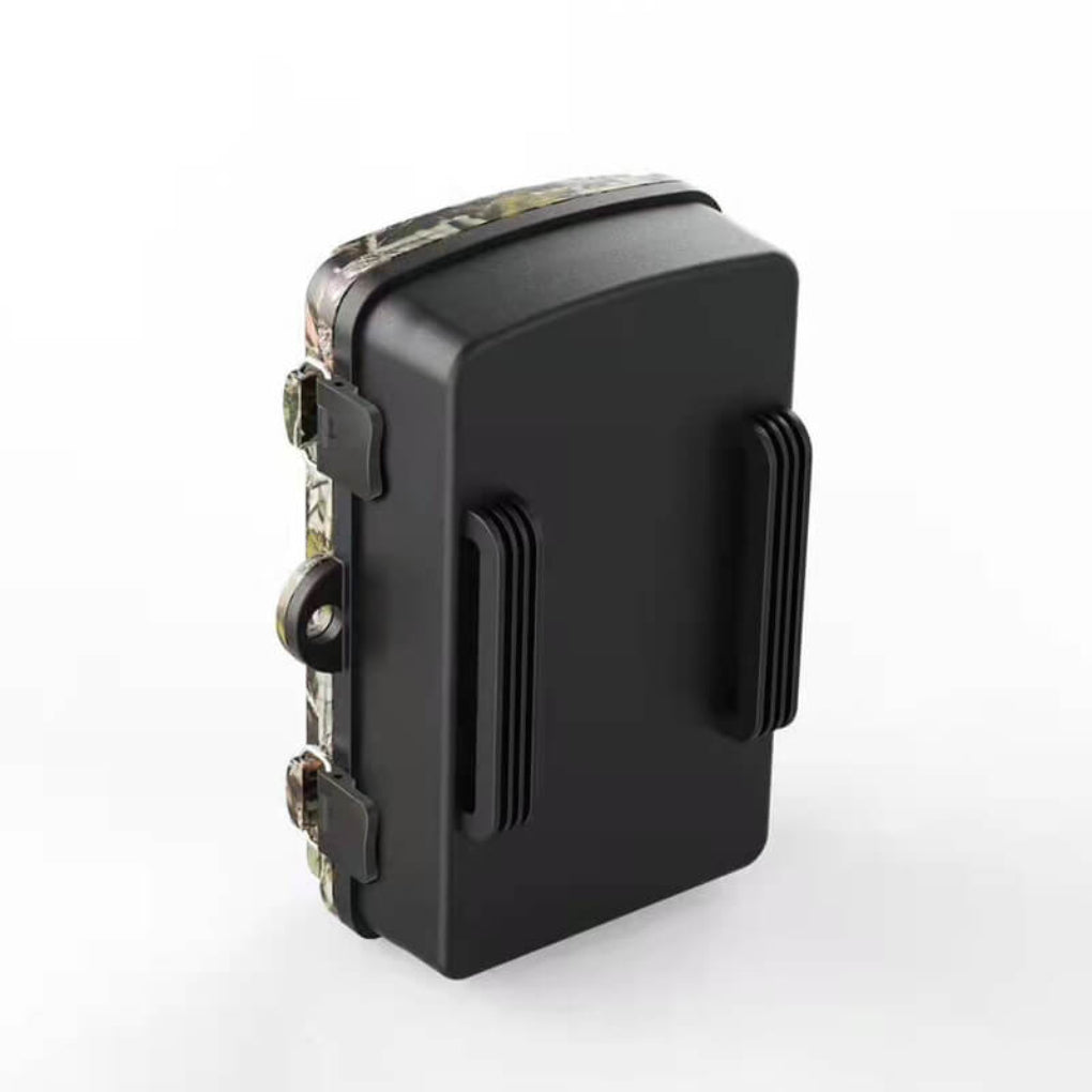 Package contents of New3 outdoor wildlife camera, including mounting strap and manual