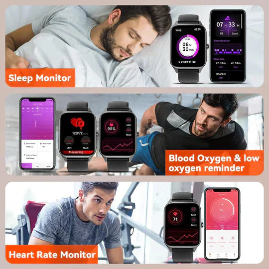 Non-invasive blood glucose & heart rate monitoring smartwatch, also a fitness and sleep activity tracker.