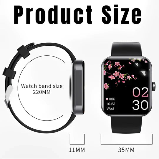 Health monitor smartwatch: non-invasive blood glucose, heart rate, sleep, activity tracker, essential for wellness.