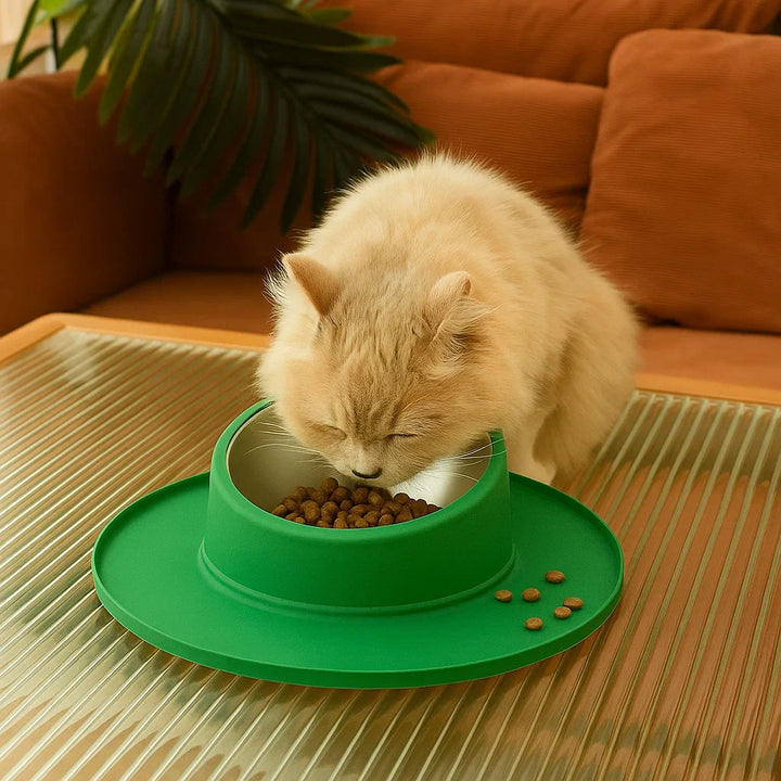Durable stainless steel cat water & food bowl. Non-slip base ensures stable feeding for all cats.