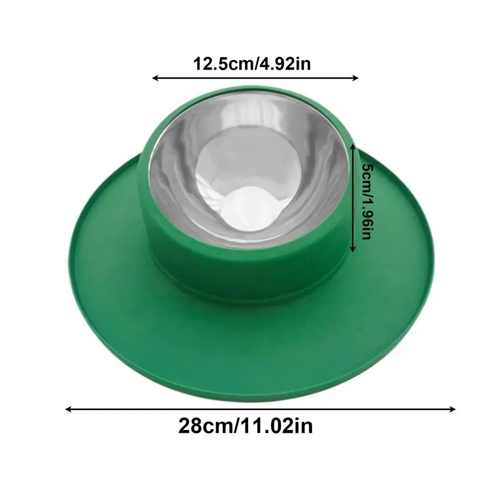 Stainless steel pet food bowl for cats. Non-slip, leak-proof, hygienic for daily feeding & water.