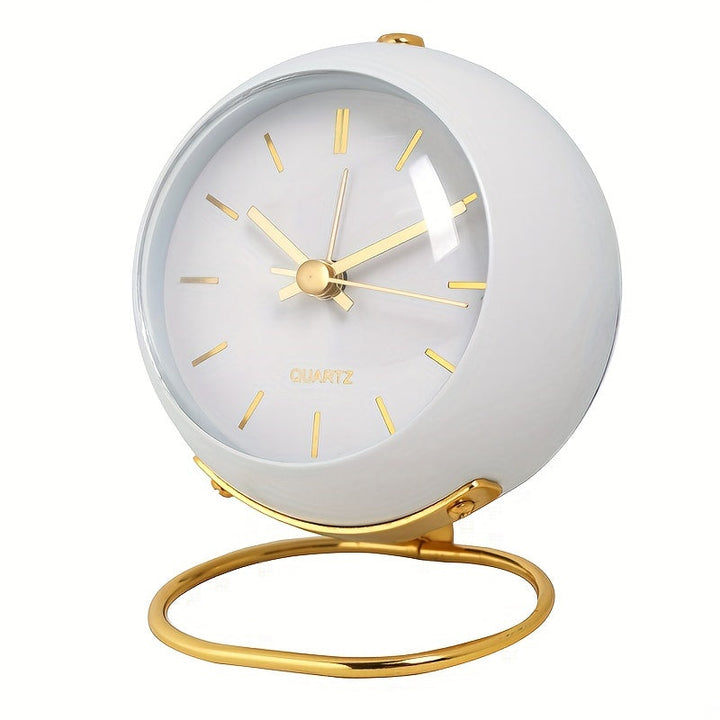 Nordic silent desk clock with luminous hands and a sleek metal frame. Perfect for office or home.