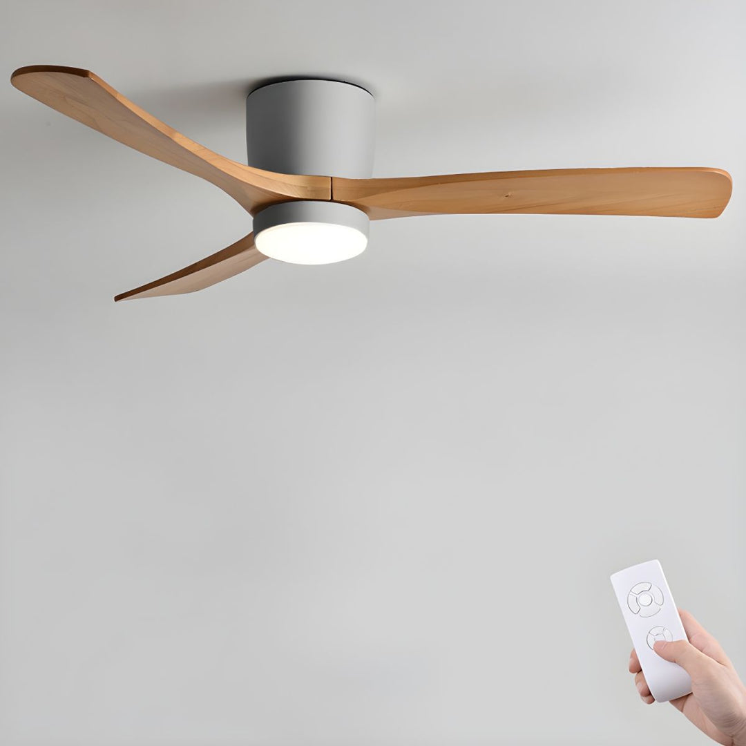 Home lighting solution: Nordic wooden ceiling fan with remote LED and beautiful sycamore blades.