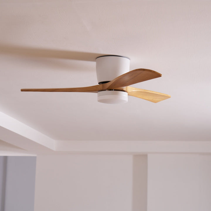 Get cool & bright with this wooden ceiling fan. Remote LED, sycamore blades, modern Scandinavian.