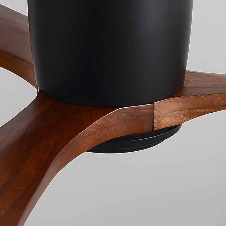 Quiet wooden ceiling fan with remote LED light. Perfect for Scandinavian style & modern living.