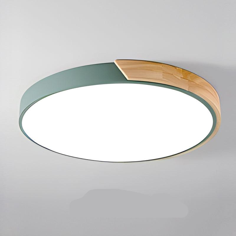 Elegant wooden macaroon ceiling lamp, Nordic modern aesthetic, ideal for various home decor.