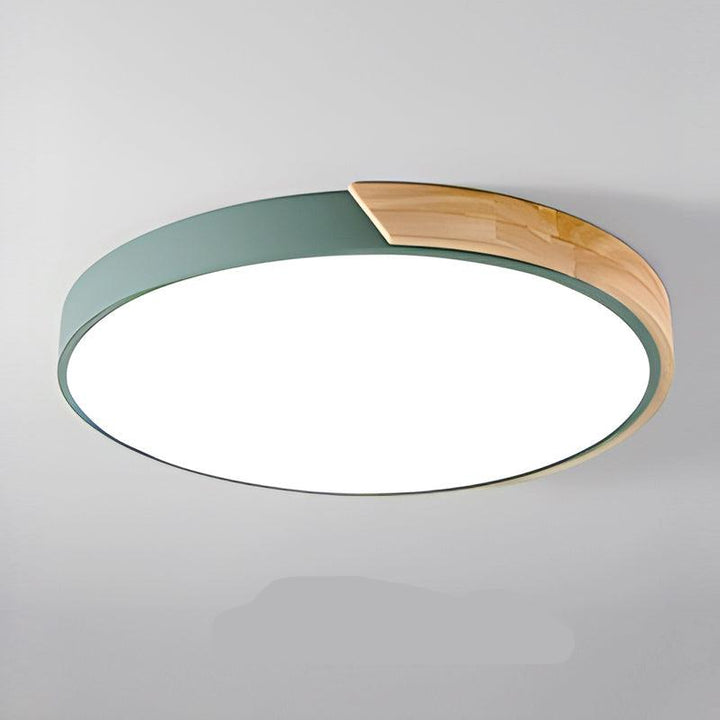 Elegant wooden macaroon ceiling lamp, Nordic modern aesthetic, ideal for various home decor.