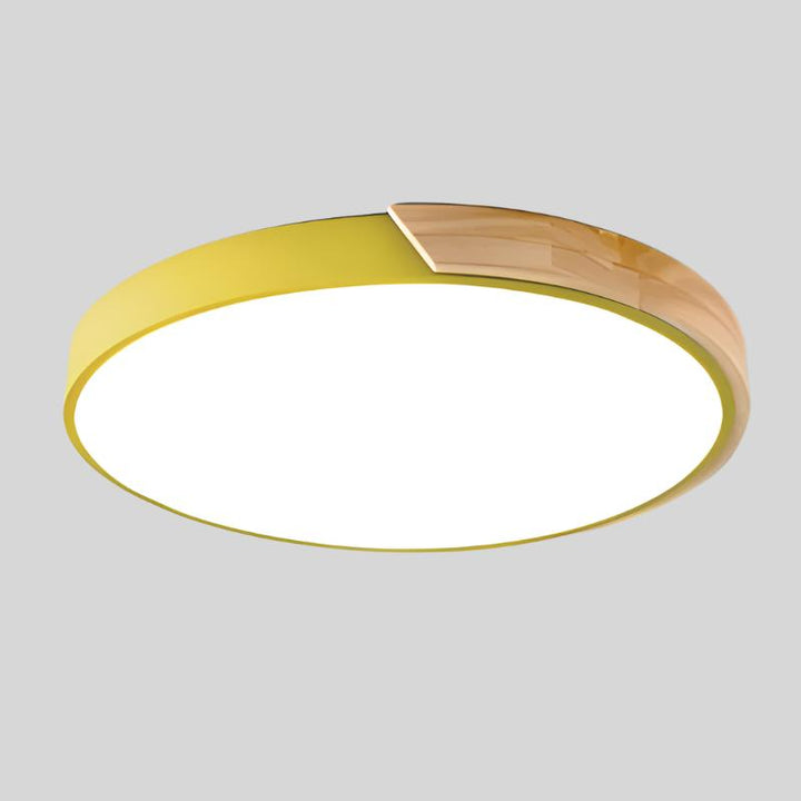 Modern Nordic wooden macaroon ceiling lamp, a beautiful LED light for any interior design.