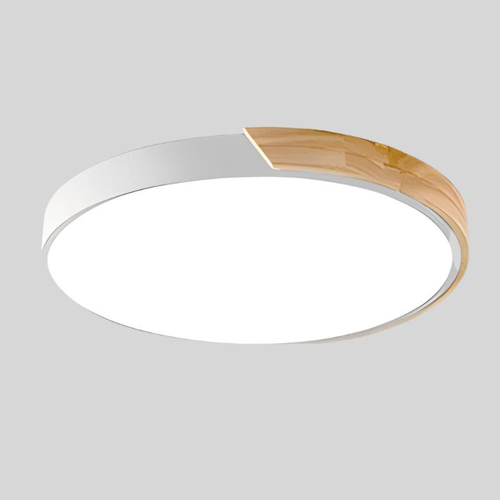Contemporary home lighting: wooden Nordic macaroon ceiling lamp, energy-efficient LED.