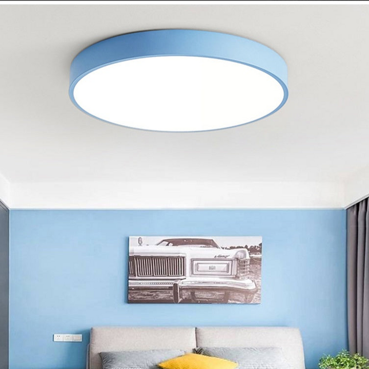 Modern home decor: wooden macaroon ceiling lamp, Nordic design, provides soft LED light.