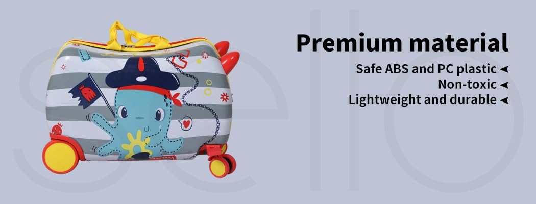 Toddler travel bag: Octopus 2-in-1 ride-on scooter suitcase, perfect for kids' adventures.