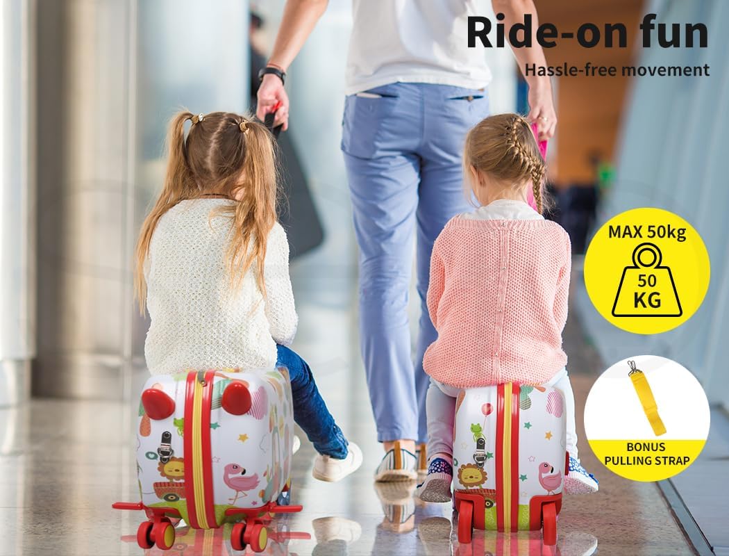 Children's travel solution: Octopus scooter suitcase, a ride-on carry-on for toddlers.