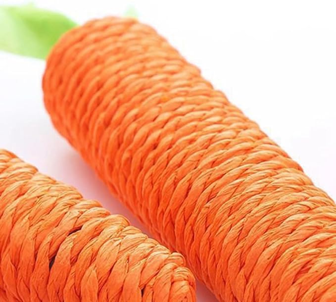 Close-up of a sisal carrot cat toy, perfect for scratching & active feline fun.
