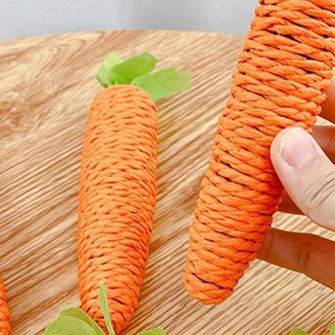 Playful sisal carrot cat toy, an interactive scratching post for indoor cat enrichment.