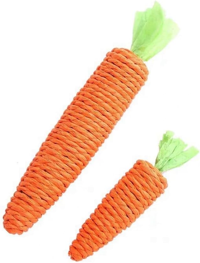 Cat scratching carrot, a sisal toy for active play and healthy nail care.