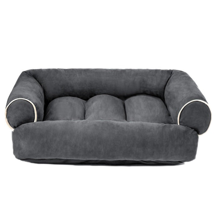 Cozy calming dog sofa bed with supportive edges, perfect for pet comfort and a restful sleep. Easy to clean.