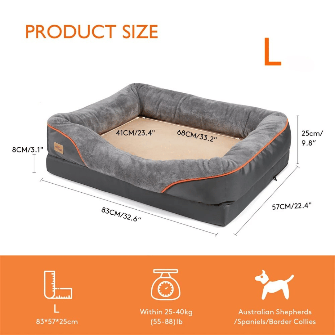 Luxurious orthopedic memory foam dog bed, perfect for large dogs needing joint relief.