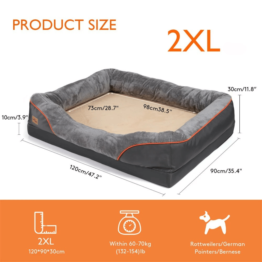 Pet comfort: large orthopedic dog bed, supportive memory foam for happy, healthy big dogs.
