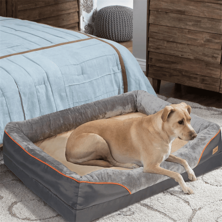 XL orthopedic memory foam dog bed for large breeds, therapeutic comfort with a washable cover.