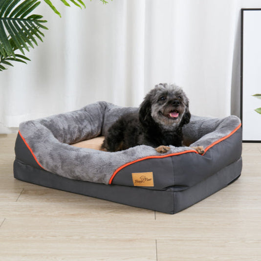 Washable pet bed, orthopedic memory foam for large dogs needing joint pain support.