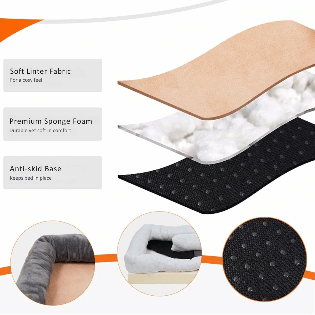 Deluxe large pet bed with memory foam core, designed for superior orthopedic joint care.