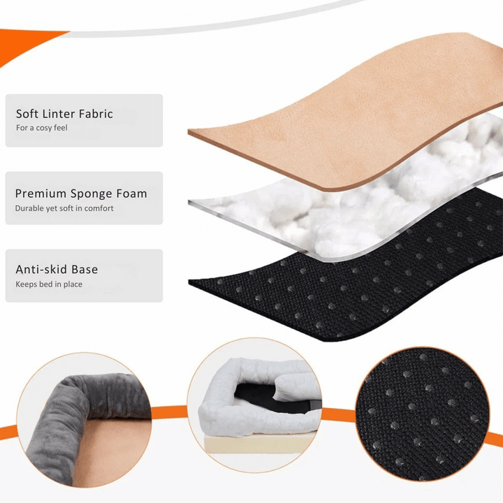 Deluxe large pet bed with memory foam core, designed for superior orthopedic joint care.