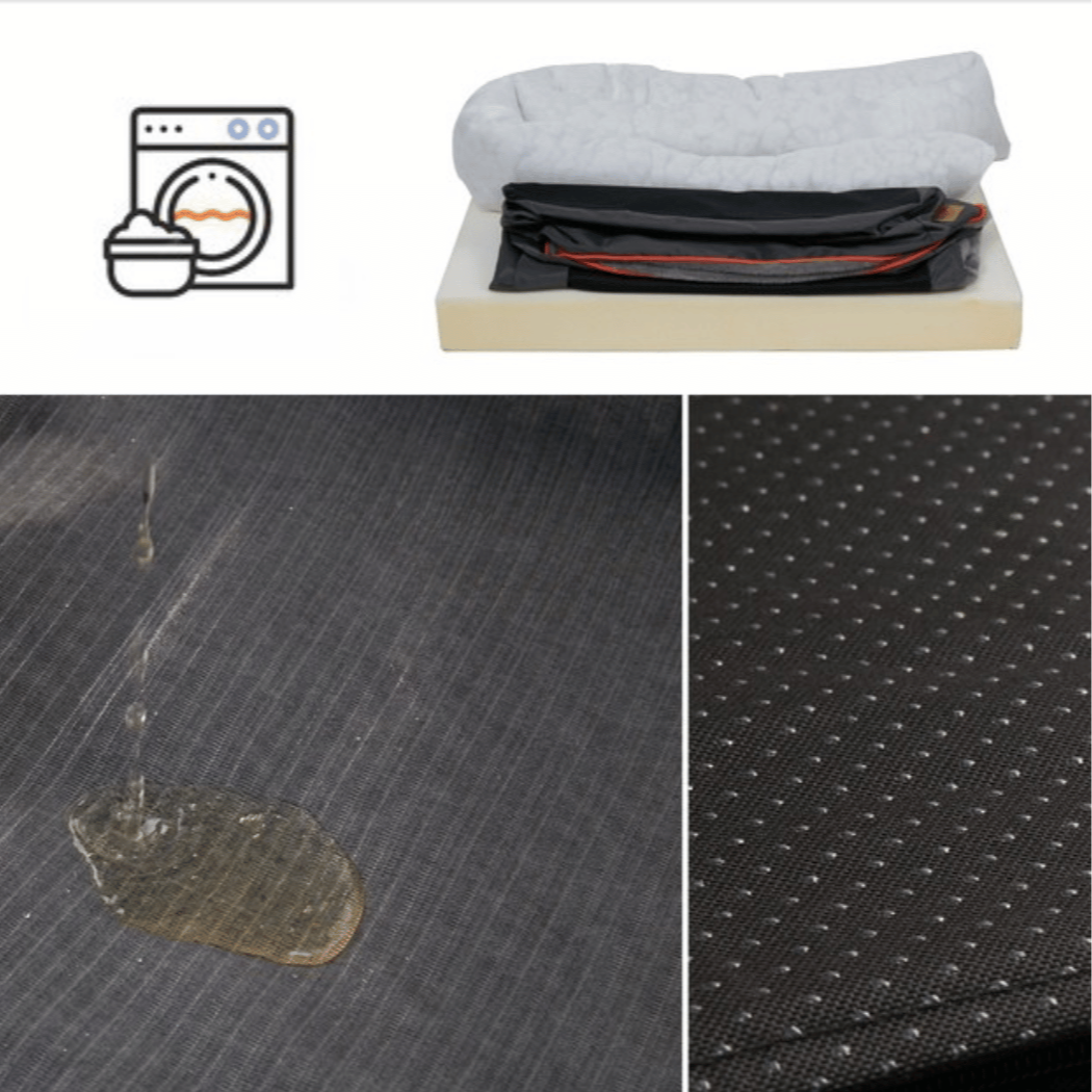 Durable & washable memory foam dog bed, offering orthopedic support for large breed pets.