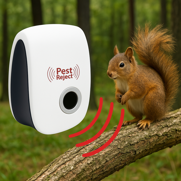 Keep squirrels away with this outdoor ultrasonic pest control repeller for garden protection.