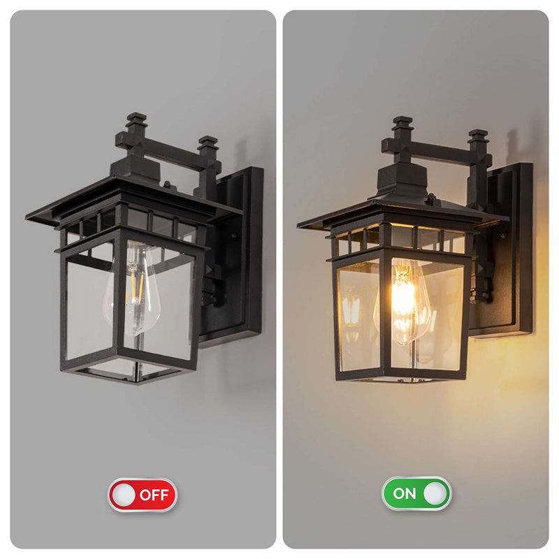 Garden & patio waterproof wall light fixture, modern rustic black copper design, perfect outdoor lamp.