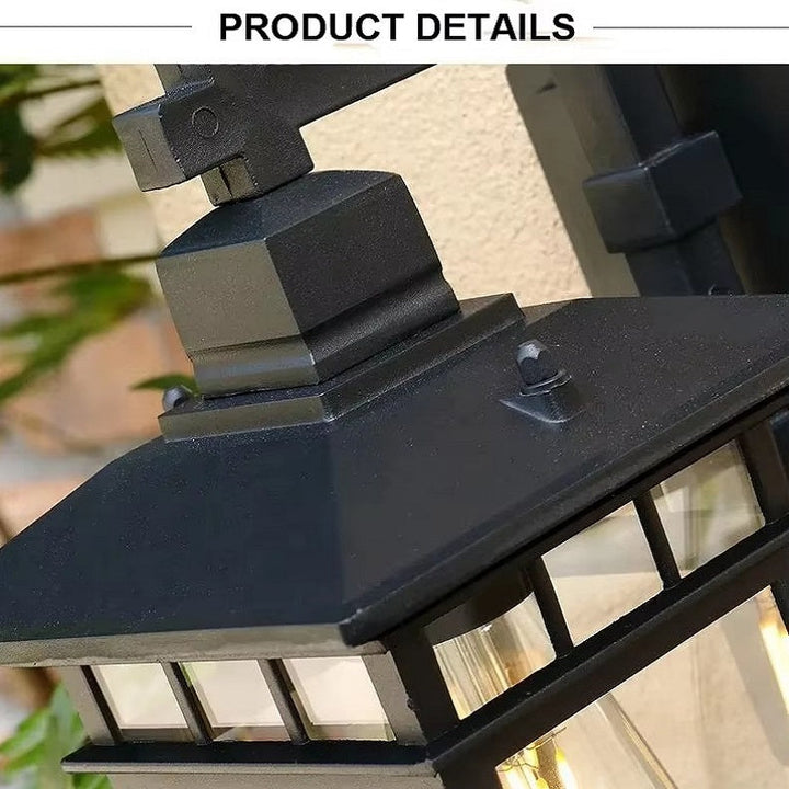 Waterproof home exterior lamp, E27 bulb compatible, black copper finish wall light for outdoor use.