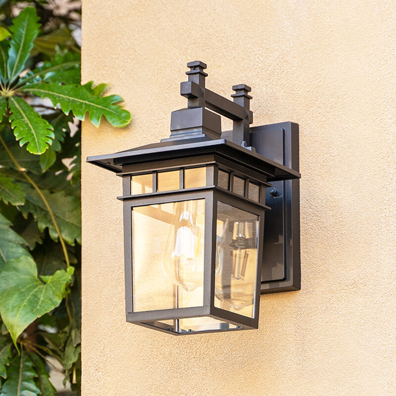 Decorative modern rustic outdoor wall light, black copper waterproof design, perfect for home patios.
