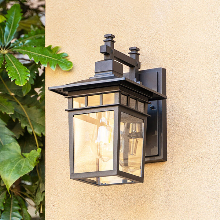Decorative modern rustic outdoor wall light, black copper waterproof design, perfect for home patios.
