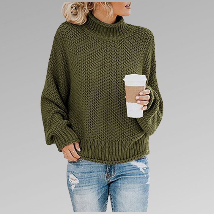 Soft knit women's sweater, oversized and chunky, perfect for spring layering