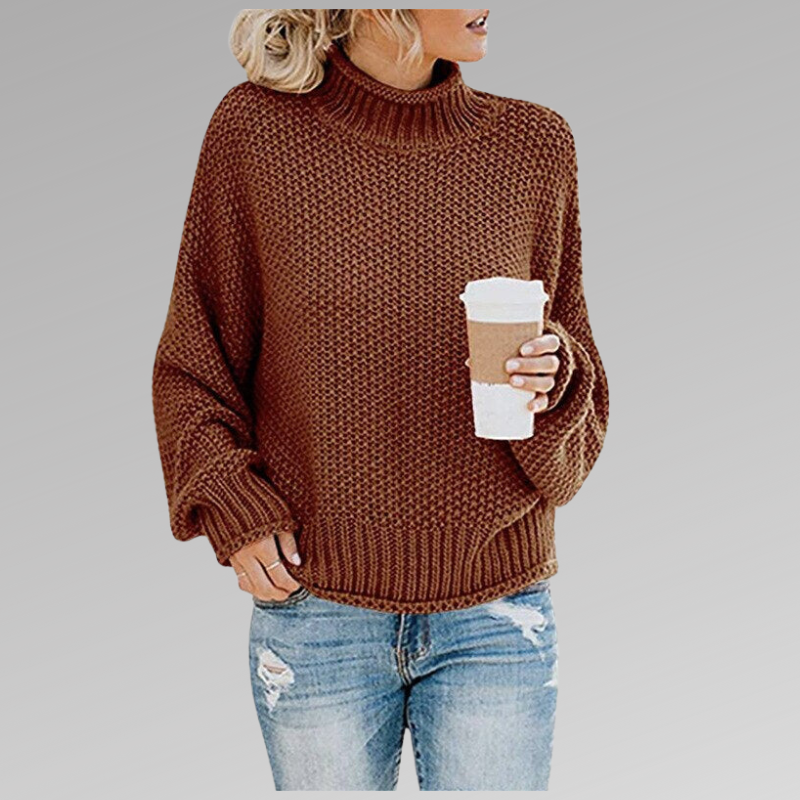 Comfortable women's chunky knit sweater, an oversized design for spring fashion