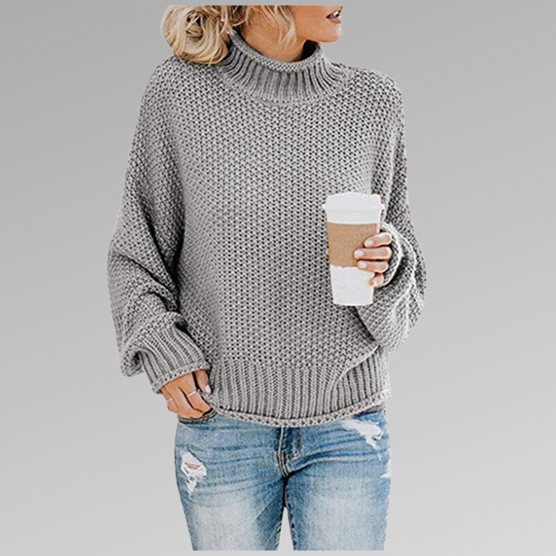 Stylish women's spring sweater, featuring an oversized and chunky knit design