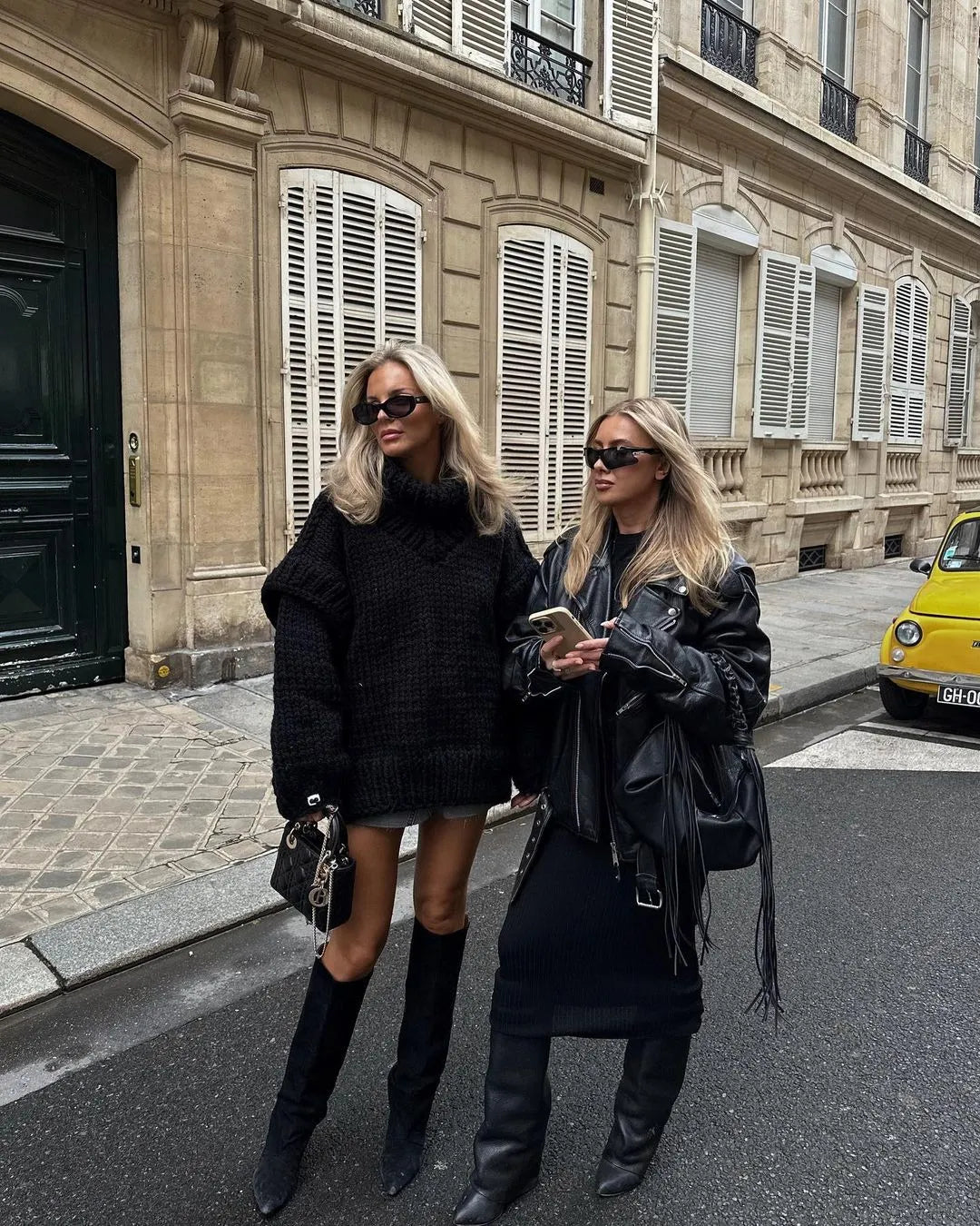 Street style long sleeve oversized mini dress for women, perfect for fall and winter.