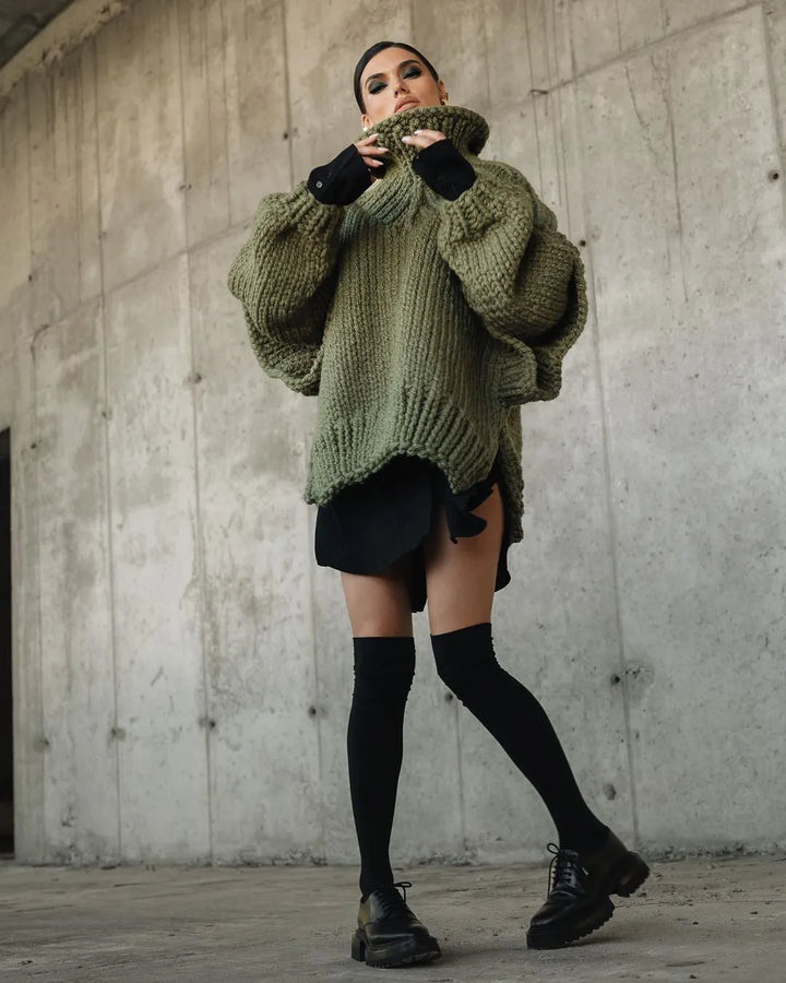 Casual long sleeve oversized mini dress for women in a soft 'Heather Gray', fall outfit.