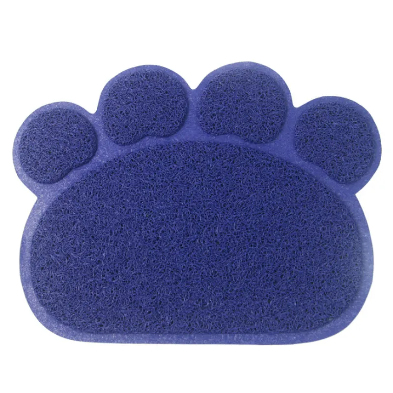 Durable pet litter mat with paw print design, reduces mess & keeps floors clean. Essential cat accessory for tidy homes.