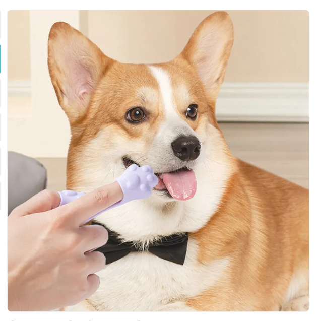 Paw-shaped dog tongue scraper for fresh breath & dental care. Essential pet oral hygiene tool.