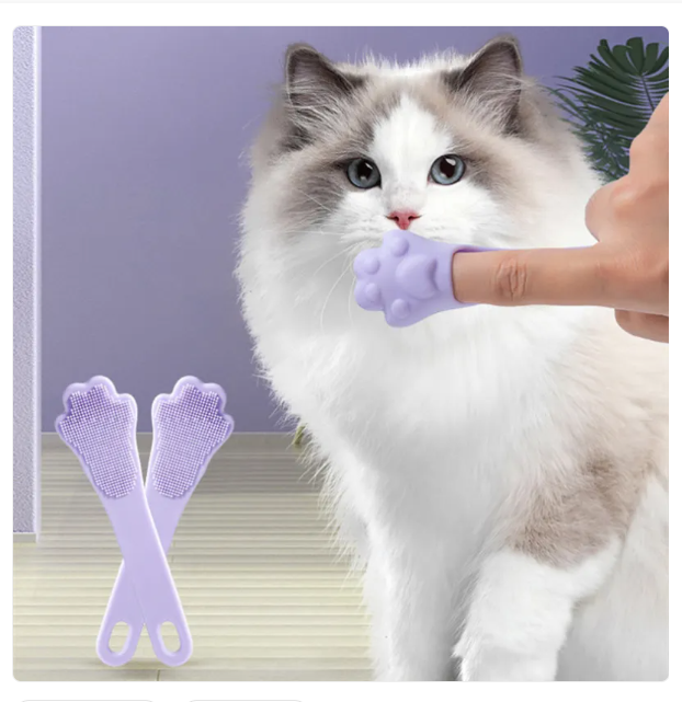 Ergonomic paw-shaped tongue scraper for dogs. Promotes pet dental hygiene & fresh breath.