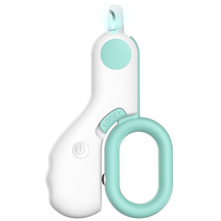 Professional cat nail clippers with LED & adjustable length, essential pet care grooming tool.